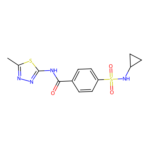 4-(cyclopropylsulfamoyl)-N-(5-methyl-1,3,4-thiadiazol-2-yl)benzamide structure