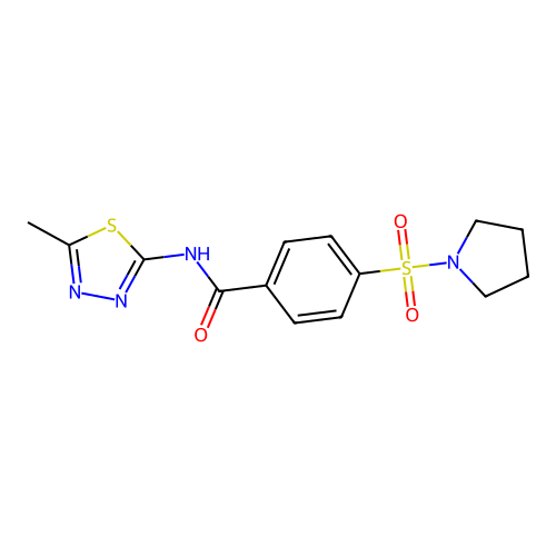 N-(5-methyl-1,3,4-thiadiazol-2-yl)-4-pyrrolidin-1-ylsulfonylbenzamide structure