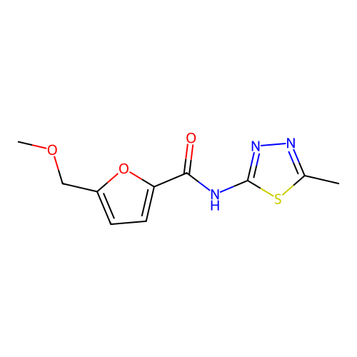 5-(methoxymethyl)-N-(5-methyl-1,3,4-thiadiazol-2-yl)furan-2-carboxamide structure