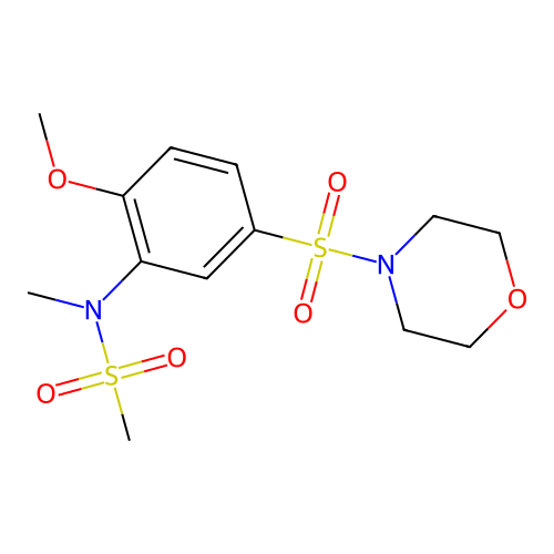 N-[2-methoxy-5-(4-morpholinylsulfonyl)phenyl]-N-methylmethanesulfonamide structure