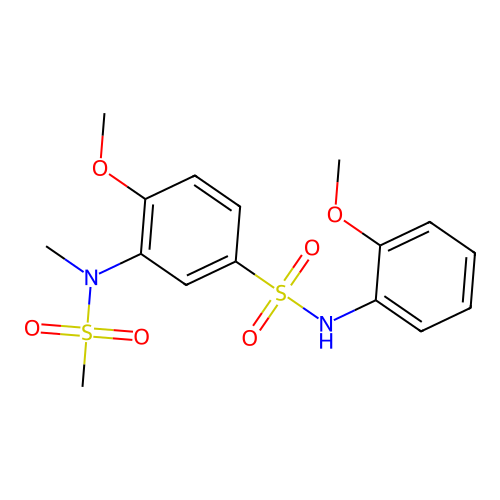 4-methoxy-N-(2-methoxyphenyl)-3-[methyl(methylsulfonyl)amino]benzenesulfonamide structure
