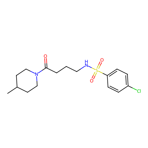 4-chloro-N-(4-(4-methylpiperidin-1-yl)-4-oxobutyl)benzenesulfonamide structure