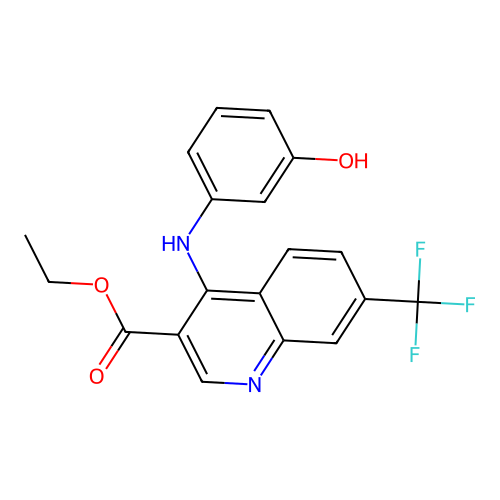 Ethyl 4-[(3-hydroxyphenyl)amino]-7-(trifluoromethyl)quinoline-3-carboxylate structure