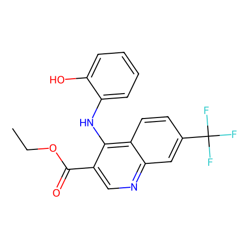 Ethyl 4-[(2-hydroxyphenyl)amino]-7-(trifluoromethyl)quinoline-3-carboxylate structure