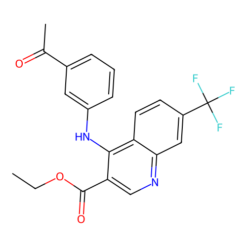 Ethyl 4-[(3-acetylphenyl)amino]-7-(trifluoromethyl)quinoline-3-carboxylate structure