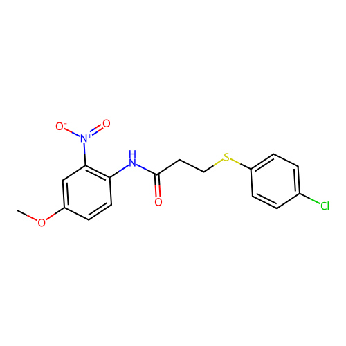 3-[(4-chlorophenyl)sulfanyl]-N-(4-methoxy-2-nitrophenyl)propanamide structure