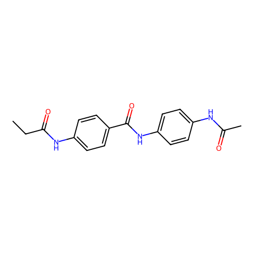 N-[4-(acetylamino)phenyl]-4-(propanoylamino)benzamide structure