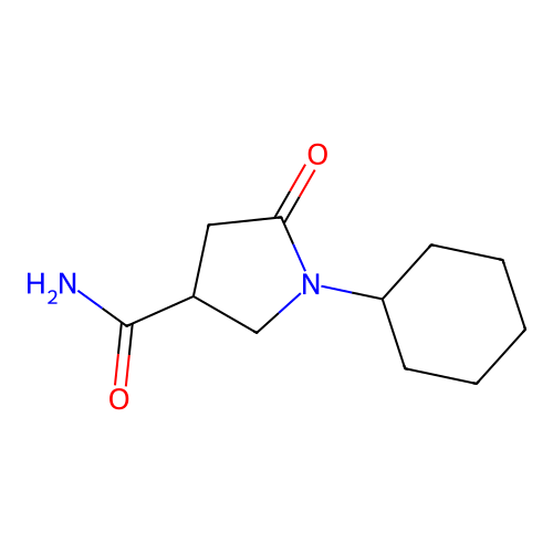 1-Cyclohexyl-5-oxopyrrolidine-3-carboxamide structure