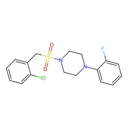 1-[(2-Chlorophenyl)methylsulfonyl]-4-(2-fluorophenyl)piperazine structure