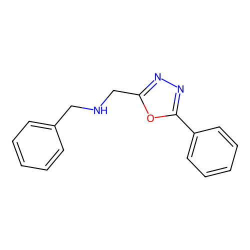 1-phenyl-N-[(5-phenyl-1,3,4-oxadiazol-2-yl)methyl]methanamine structure