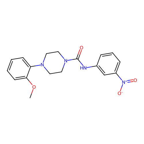 4-(2-methoxyphenyl)-N-(3-nitrophenyl)piperazine-1-carboxamide structure
