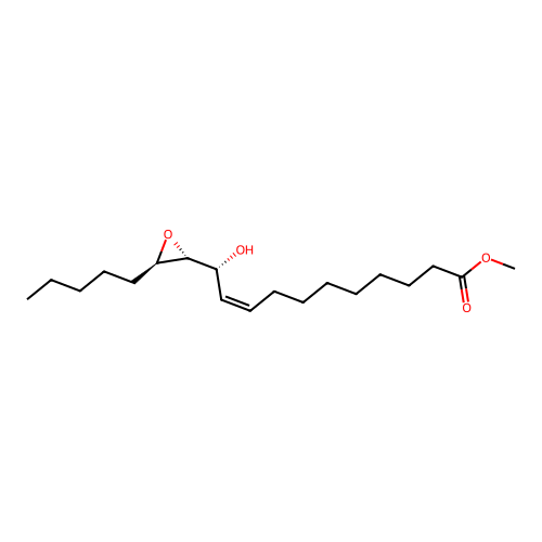 9-Undecenoic acid, 11-hydroxy-11-(3-pentyloxiranyl)-, methyl ester, (2alpha(9Z,11R*),3beta)- structure