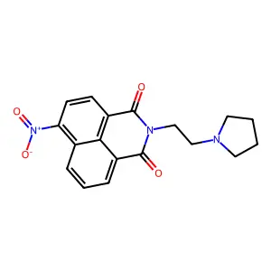 1H-Benz(de)isoquinoline-1,3(2H)-dione, 6-nitro-2-(2-(1-pyrrolidinyl)ethyl)- structure