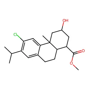 1-Phenanthrenecarboxylic acid, 6-chloro-1,2,3,4,4a,9,10,10a-octahydro-3-hydroxy-1,4a-dimethyl-7-(1-methylethyl)-, (1R-(1alpha,3alpha,4abeta,10aalpha))- structure
