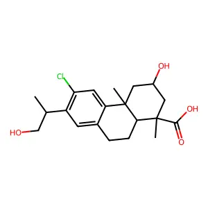(1R,3R,4aS,10aR)-6-Chloro-3-hydroxy-7-((2R)-1-hydroxypropan-2-yl)-1,4a-dimethyl-2,3,4,9,10,10a-hexahydrophenanthrene-1-carboxylic acid structure