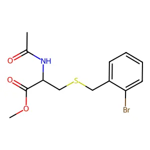 L-Cysteine, N-acetyl-S-((2-bromophenyl)methyl)-, methyl ester structure