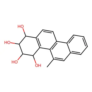 1,2,3,4-Chrysenetetrol, 1,2,3,4-tetrahydro-5-methyl- structure