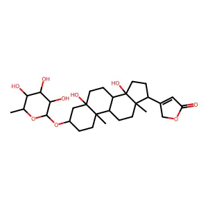 5-beta-Card-20(22)-enolide, 3-beta-((D-fucopyranosyl)oxy)-5,14-dihydroxy- structure