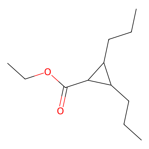 Cyclopropanecarboxylic acid, 2,3-dipropyl-, ethyl ester structure