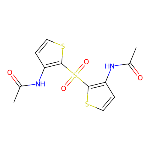 N,N'-[磺酰基二(噻吩-2,3-二基)]二乙酰胺 structure