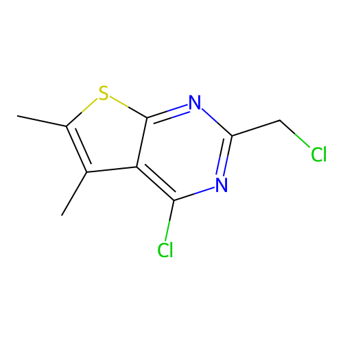4-Chloro-2-(chloromethyl)-5,6-dimethylthieno[2,3-d]pyrimidine structure