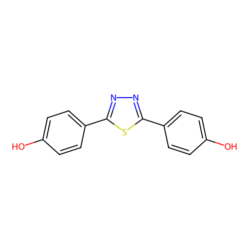 2,5-Bis(4-hydroxyphenyl)-1,3,4-thiadiazole structure