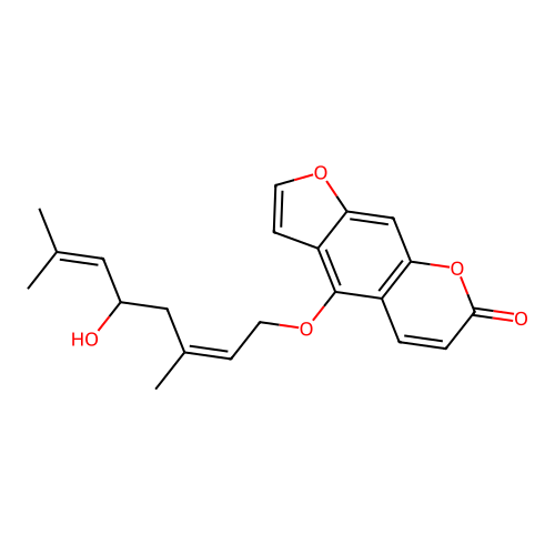 4-(5-Hydroxy-3,7-dimethyl-octa-2,6-dienoxy)furo[3,2-g]chromen-7-one structure
