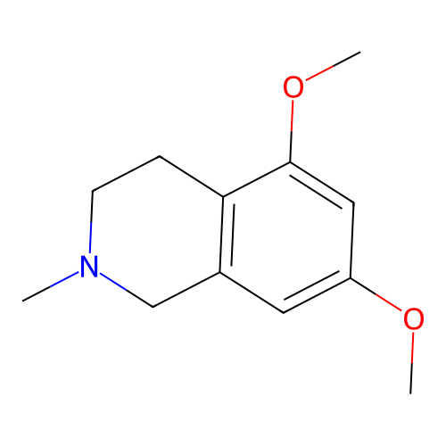 Isoquinoline, 1,2,3,4-tetrahydro-5,7-dimethoxy-2-methyl- structure
