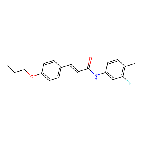 N-(3-fluoro-4-methylphenyl)-3-(4-propoxyphenyl)prop-2-enamide structure