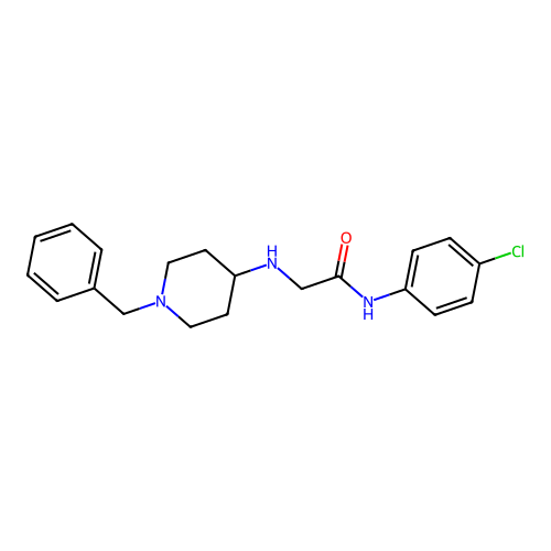 2-[(1-benzylpiperidin-4-yl)amino]-N-(4-chlorophenyl)acetamide structure