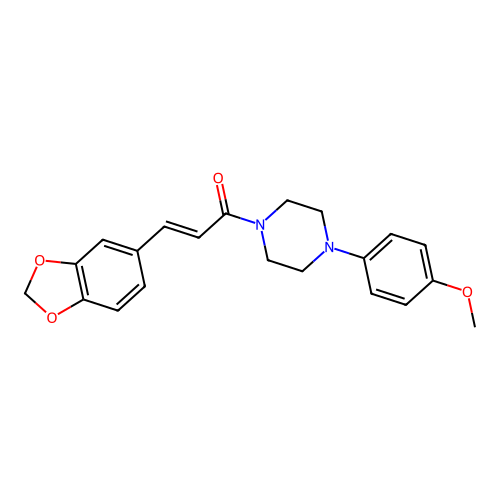3-(1,3-Benzodioxol-5-yl)-1-[4-(4-methoxyphenyl)piperazin-1-yl]prop-2-en-1-one structure