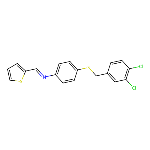 4-[(3,4-dichlorobenzyl)sulfanyl]-N-(2-thienylmethylene)aniline structure