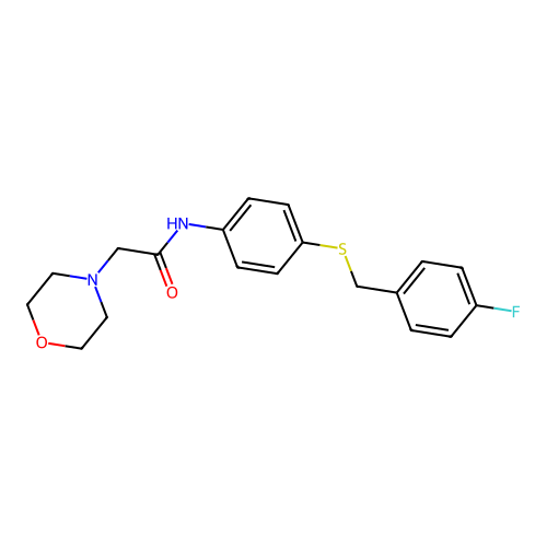 N-{4-[(4-fluorobenzyl)sulfanyl]phenyl}-2-morpholinoacetamide structure