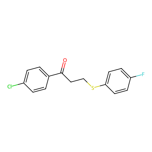 1-(4-Chlorophenyl)-3-[(4-fluorophenyl)sulfanyl]-1-propanone structure