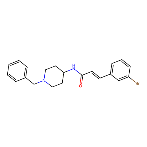 N-(1-benzylpiperidin-4-yl)-3-(3-bromophenyl)prop-2-enamide structure