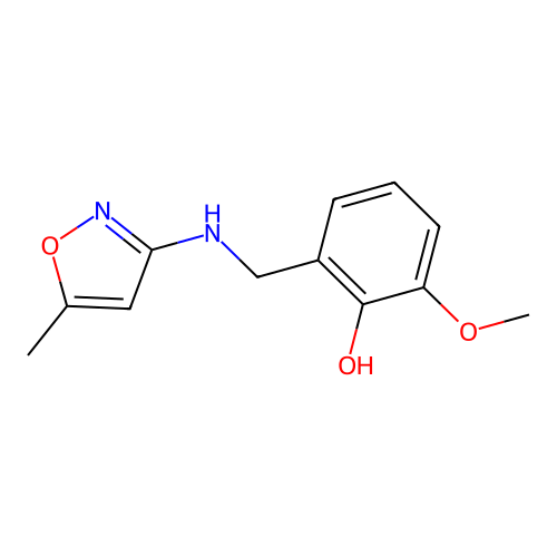 2-Methoxy-6-{[(5-methyl-3-isoxazolyl)amino]methyl}benzenol structure