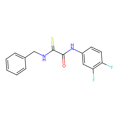 2-(benzylamino)-N-(3,4-difluorophenyl)-2-thioxoacetamide structure