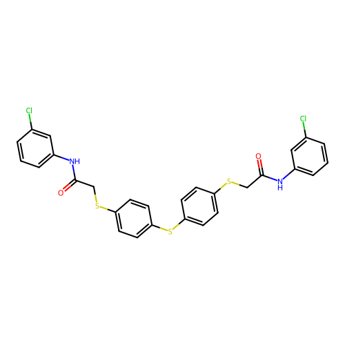 2-({4-[(4-{[2-(3-chloroanilino)-2-oxoethyl]sulfanyl}phenyl)sulfanyl]phenyl}sulfanyl)-N-(3-chlorophenyl)acetamide structure