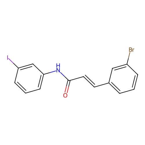 3-(3-bromophenyl)-N-(3-iodophenyl)prop-2-enamide structure