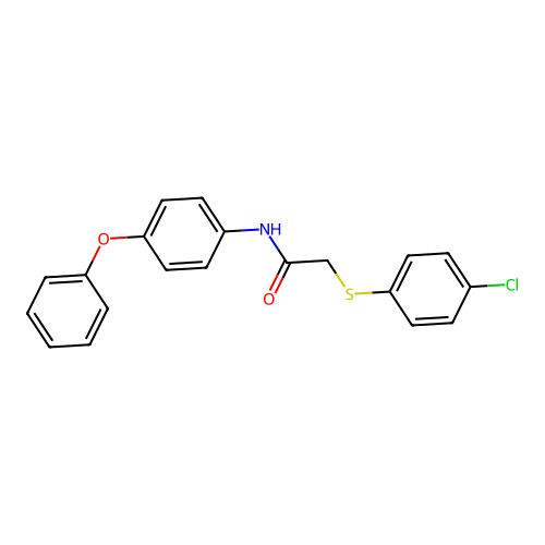 2-[(4-chlorophenyl)sulfanyl]-N-(4-phenoxyphenyl)acetamide structure