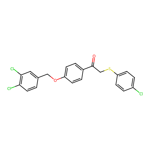 2-[(4-Chlorophenyl)sulfanyl]-1-{4-[(3,4-dichlorobenzyl)oxy]phenyl}-1-ethanone structure