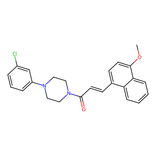 1-[4-(3-Chlorophenyl)piperazin-1-yl]-3-(4-methoxynaphthalen-1-yl)prop-2-en-1-one structure