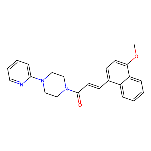 3-(4-Methoxynaphthalen-1-yl)-1-(4-pyridin-2-ylpiperazin-1-yl)prop-2-en-1-one structure