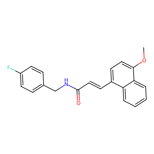 N-[(4-fluorophenyl)methyl]-3-(4-methoxynaphthalen-1-yl)prop-2-enamide structure
