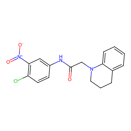 N-(4-chloro-3-nitrophenyl)-2-[3,4-dihydro-1(2H)-quinolinyl]acetamide structure