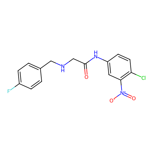 N-(4-chloro-3-nitrophenyl)-2-[(4-fluorobenzyl)amino]acetamide structure