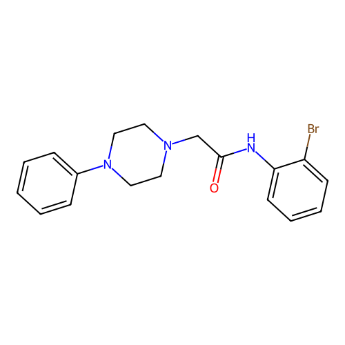 N-(2-bromophenyl)-2-(4-phenylpiperazin-1-yl)acetamide structure