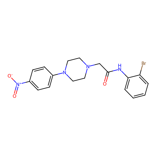 N-(2-bromophenyl)-2-[4-(4-nitrophenyl)piperazin-1-yl]acetamide structure