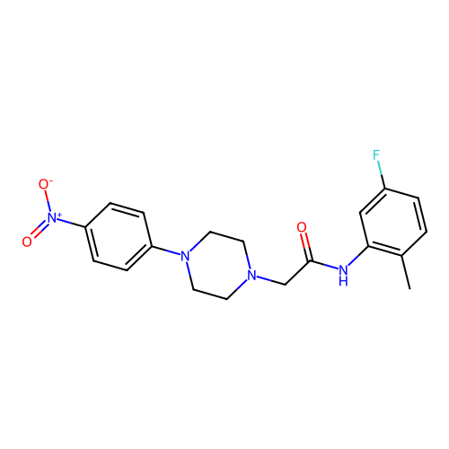 N-(5-fluoro-2-methylphenyl)-2-[4-(4-nitrophenyl)piperazin-1-yl]acetamide structure