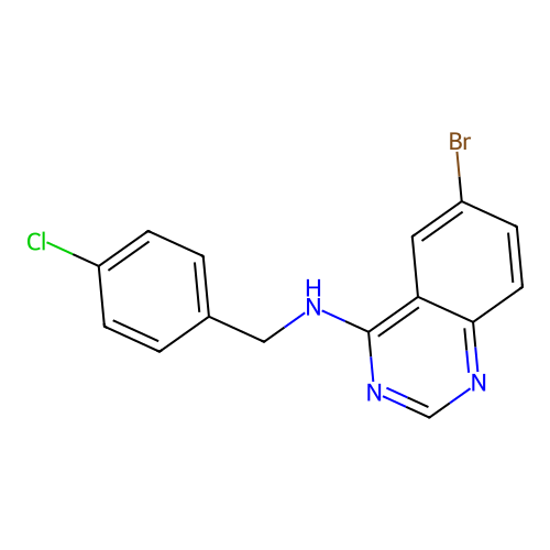 N-(6-bromo-4-quinazolinyl)-N-(4-chlorobenzyl)amine structure
